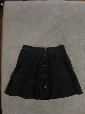 Joie Black suede Button-Front Mini Skirt